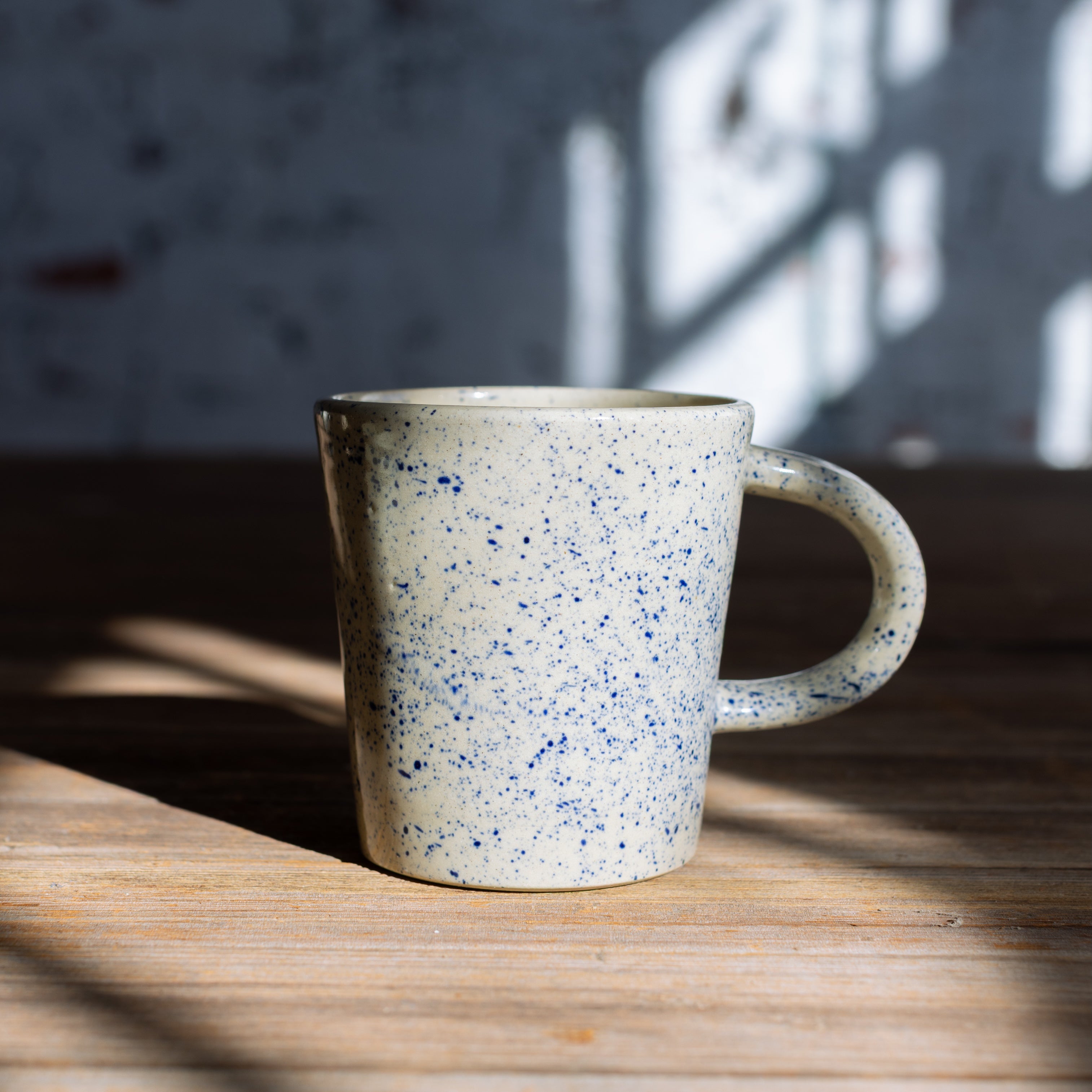 Speckled Blue Mug Cageless Birds speckled-blue-mug-cageless-birds
