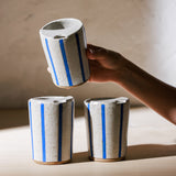 Travel Tumbler in Cobalt Stripes