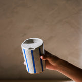 Travel Tumbler in Cobalt Stripes