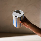 Travel Tumbler in Cobalt Stripes