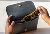The Hand Stitched Clutch in Midnight