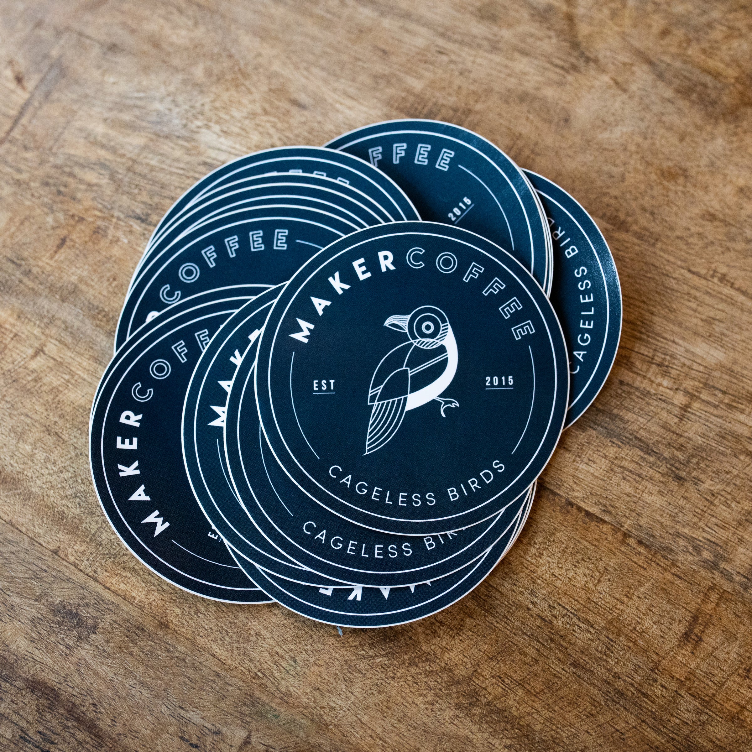 Maker Coffee Logo Sticker – Cageless Birds